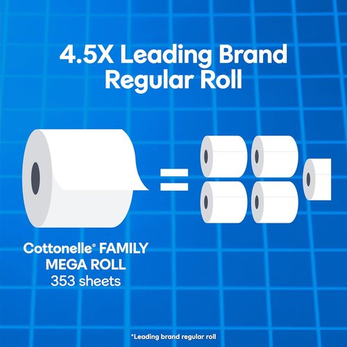 Cottonelle Ultra Clean Toilet Paper - Active Cleaning Ripples Texture, 24 Mega Rolls (132 Regular Rolls)