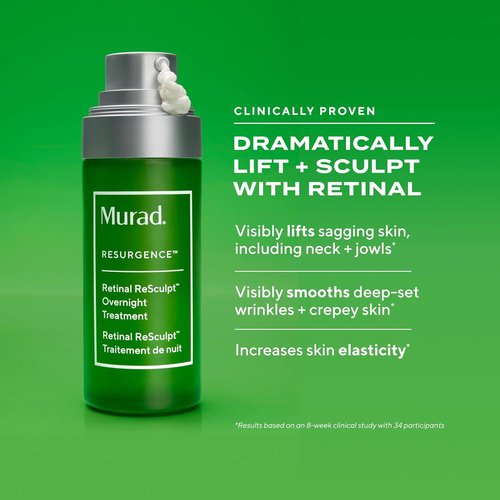Murad Retinal ReSculpt Overnight Treatment - Advanced Face & Neck Serum for Deep Wrinkles & Sagging Skin