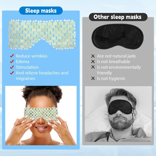 Coume 4 Pcs Jade Eye Mask Reusable Sage Green Facial Cooling Mask for Hot and Cold Anti-Aging Therapy to Reduce Wrinkles Puffiness Migraines Crystal Relief Sleeping Mask for Women Spa Treatment Gift