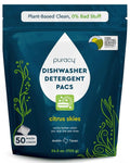 Puracy Dishwasher Pods - Enzyme-Powered Natural Detergent for Spotless Dishes | Citrus Skies, 50 Count