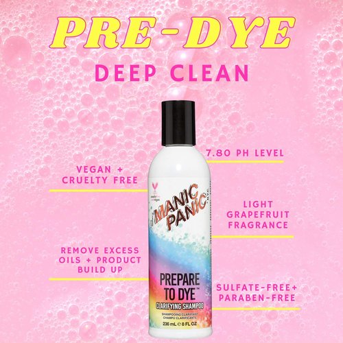**MANIC PANIC Prepare to Dye Clarifying Shampoo - Sulfate-Free Formula for Color-Treated Hair | Vegan & Cruelty-Free (8oz)**