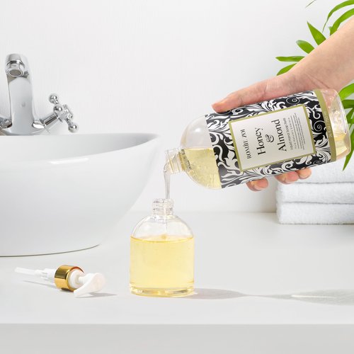 ROMIIE ZOI Liquid Hand Soap Refill, Honey & Almond, Gentle & Moisturizing Formula for Home & Kitchen, 750 ML/ 26 FL OZ