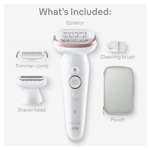 Braun Silk-épil 9 Epilator - Women's Hair Removal Device with Pivoting Head & Wet/Dry Function, SES9-030