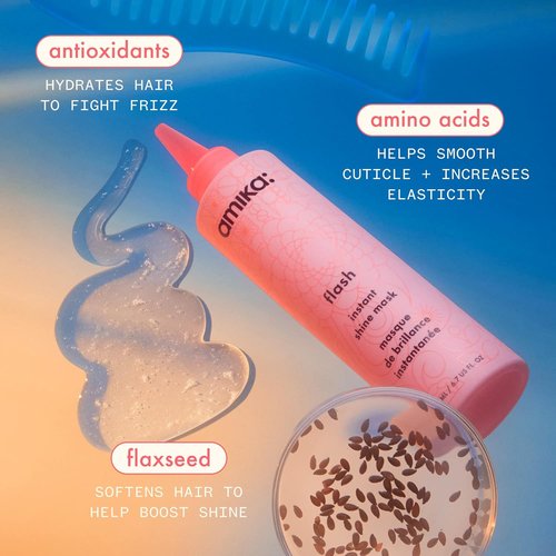 Amika Flash Instant Shine Mask - Nourishing Hair Treatment for Brilliant Shine | 8 oz