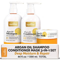 Herbishh Moroccan Argan Oil Shampoo and Conditioner Set with Hair Mask, Moisturizing & Deep Cleansing Kit For Dry, Damaged, Frizzy Hair, Color Safe & UV Protection 16.9fl.oz + 16.9fl.oz + 10.1 fl.oz
