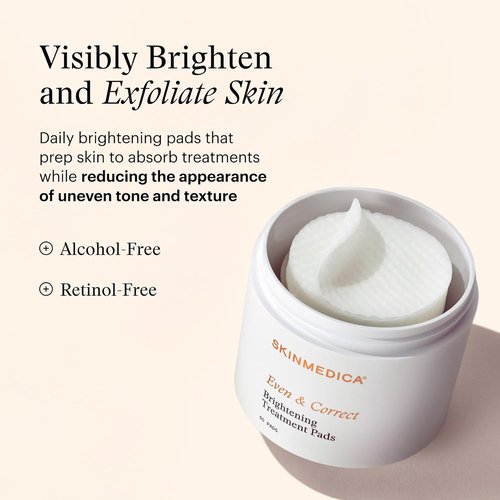 SkinMedica Even & Correct Brightening Treatment Pads - Exfoliating 10% Glycolic Acid, 60 Ct