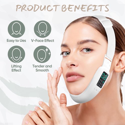 Ceymodir Intelligent Electric Double Chin and V-Shaped Face Machine with 8 Modes & 15 Adjustable Intensities - Women's V-Face Device