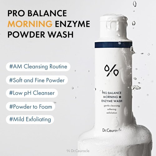 Dr.Ceuracle Pro Balance Enzyme Powder Face Wash - Natural Korean Formula for Deep Cleansing & pH Balance