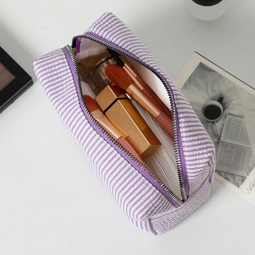 OZAOZ Makeup Bag Cosmetic Bag Travel Toiletry Bag Aesthetic Canvas Organizer Bag Zipper Pouch for Women (M-yellow)