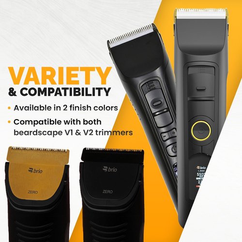 Brio Zero Blade Compatible Beardscape V2 & V1 Trimmers, Cuts Extremely Close at 0.2mm, Stainless Steel Blade Perfect for Super Close Cuts, Creating Tight Lines and Cleaning up Mustaches (Gold)