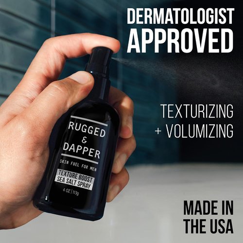 RUGGED & DAPPER Sea Salt Spray for Men - 4 oz Hair Styling Agent for Volume & Texture, Ocean Fresh Scent
