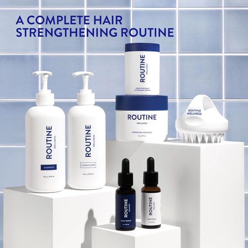 Routine Wellness Anti-Thinning Shampoo - Biotin DHT Blocker for Men & Women - Color Safe & Unscented - 14oz