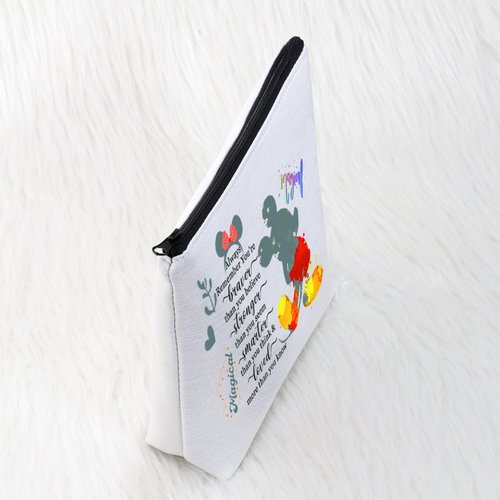 CMNIM Cartoon Mouse Makeup Cosmetic Bag Mouse Lover Gifts Bag for Women Friends Magic Mouse Travel Makeup Pouch Toiletry Case (Mouse always remember)