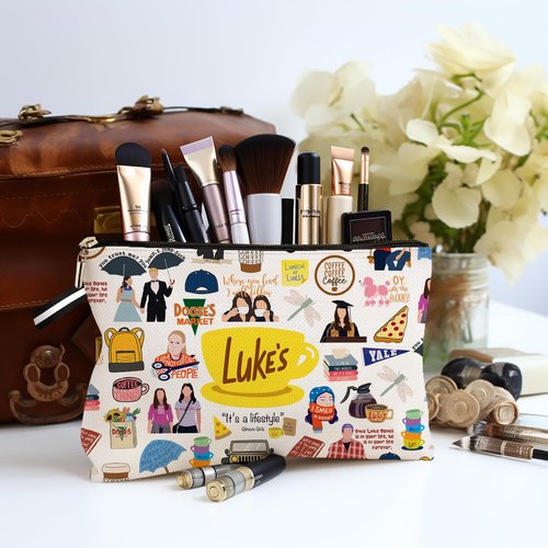 RBAFAO TV Show Gift Makeup Bag, Gilmore Inspired Cosmetic Bag Luke's Fans Gift Makeup Zipper Pouch Bag, Luke's Fan Gift for Women Female Best Friends Women Birthday Graduation Christmas