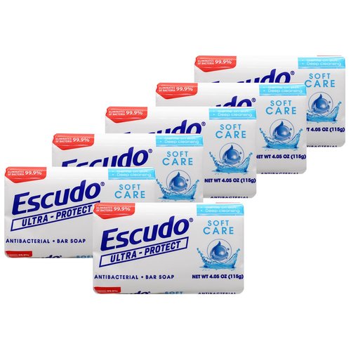 Escudo Ultra-Protect Soft Care Bar Soap, 4.05 oz, 6 Pack