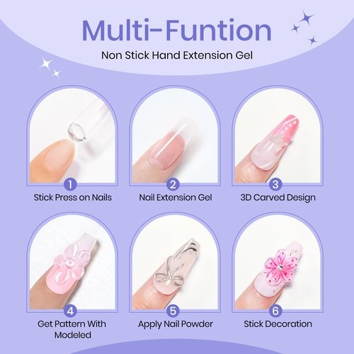 SUPWEE 3D Nail Gel 60G Clear Nail Builder Gel Hard Gel for Nails Large Capacity Solid Builder Gel Modeling Non-Sticky 3D Sculpting Gel for Nail Carving Strengthen Nail Art DIY at Home