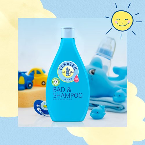 Penaten Bad & Shampoo, sanft reinigendes & pflegendes 2 in 1 Badezusatz Waschgel & Baby Shampoo (1 x 400 ml)