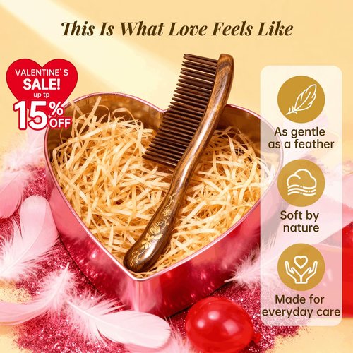 TAN MUJIANG Wooden Hair Comb Wide-tooth Inserted Teeth for Women Curly Hair (CQCGB0302)