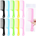 Vesici 100 Pcs Wide Tooth Comb Bulk for Women Colorful Holiday Homeless Gifts Bulk Detangling Pocket Comb with Round Handle for Barber Charity Hotel Flat Hair Long Curly Wet Hair Cutting