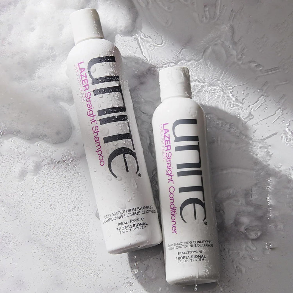 UNITE Hair - LAZER Straight Shampoo & Conditioner Set - Smooths, Softens & Controls Frizz - 10 Fl Oz & 8 Fl Oz
