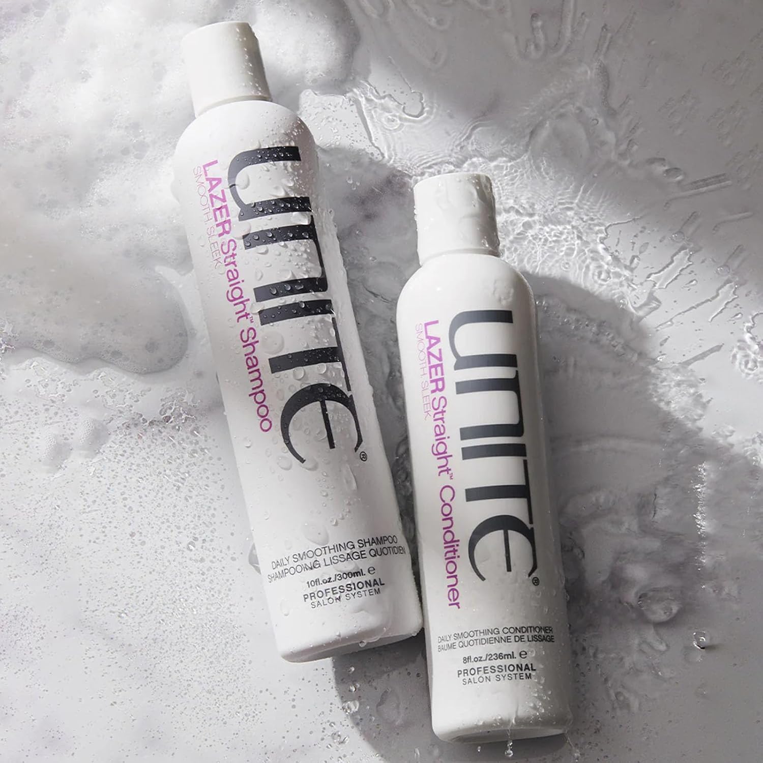 UNITE Hair - LAZER Straight Shampoo & Conditioner Set - Smooths, Softens & Controls Frizz - 10 Fl Oz & 8 Fl Oz