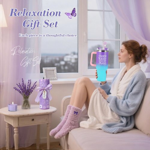 Birthday Gifts for Women Self Care Gifts Get Well Soon Gifts, Valentine's Day Gift Lavender Relaxing Spa Gift Basket Care Package, Gifts Box Thank You Gift for Mom Wife Girlfriend Friends Sisters