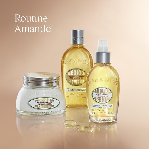 L'OCCITANE Almond Shower Oil - Cleansing & Softening Body Wash | Nourishing Milky Lather