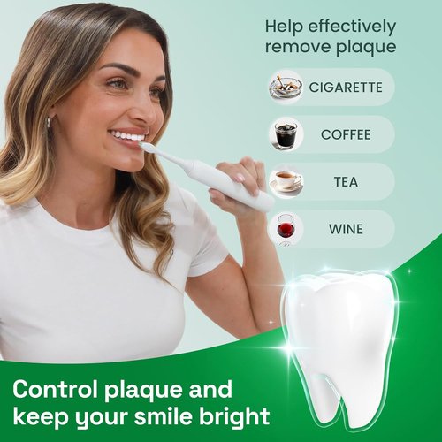Brushmo Plaque Control Toothbrush Heads - 8 Soft Dupont Replacement Heads for Philips Sonicare | White