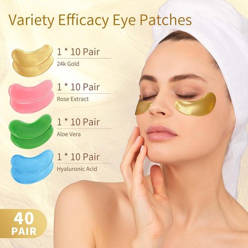 Regine Switzerland Under Eye Patches - 40 Pairs for Dark Circles & Puffy Eyes | 24K Gold & Hyaluronic Acid Treatment