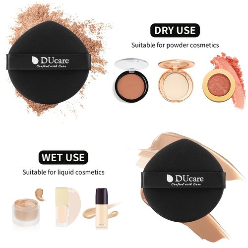 DUcare Makeup Sponges with Foundation Brush Makeup Puff Blending Foundation Sponge for Liquid BB Cream Mineral Powder Buffing Stippling