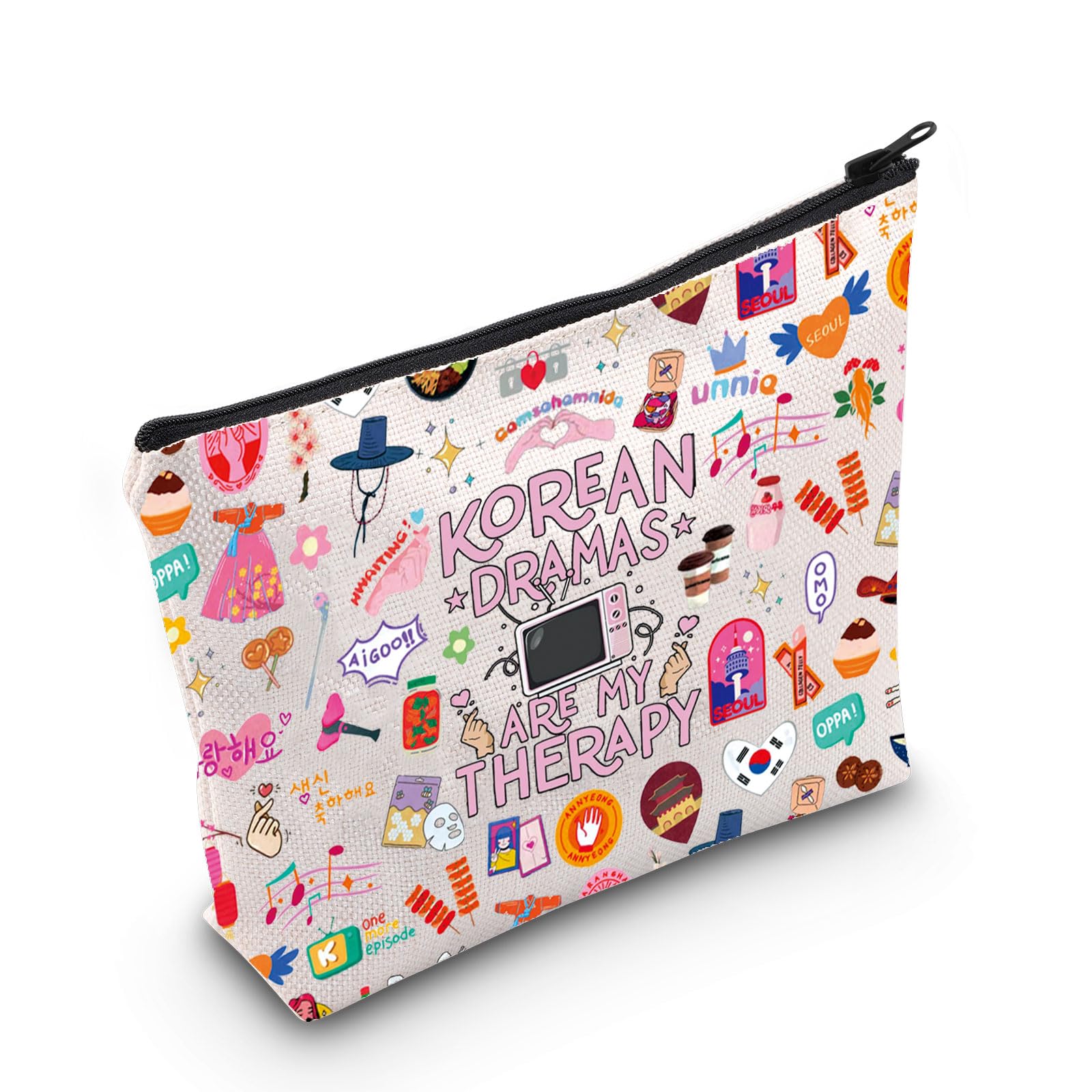 WZMPA Korean Drama Cosmetic Makeup Bag - K-Drama Lover Gift Zipper Pouch Bag For Women & Girls