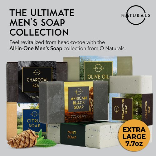 O Naturals Citrus Men's Soap Bar - Exfoliating All-Natural Formula | 7.76 oz Unisex