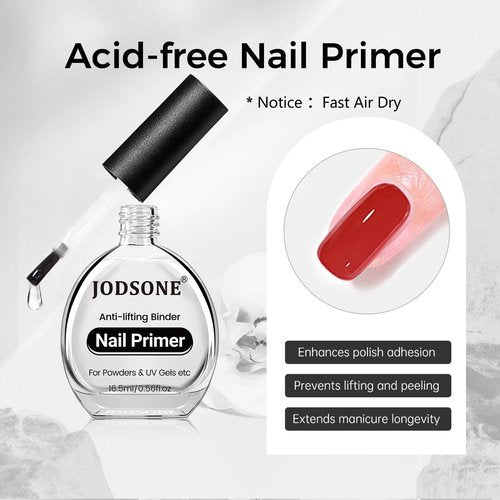 JODSONE Nail Dehydrate & Primer Set - 2Pcs 16.5ml for UV Gels | Superior Bonding for Professional Salons