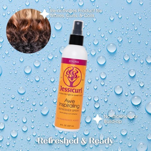 Jessicurl Awe Inspiraling Spray - Moisturizing Curl Refresher for Curly Hair | Island Fantasy, 8 Fl Oz