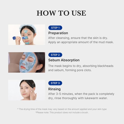 Medicube Zero Pore Blackhead Mud Facial Mask - Cooling & Pore Tightening - Quick Dry AHA/BHA/PHA Formula - 3.52 oz