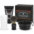 Travel Shaving Brushes Kit For Men, 4 In 1 Shaving Brush Set With Badger Hair Shaving Brush, Shaving Brush Case, Shaving Cream and Foldable Shaving Bowl For Trip