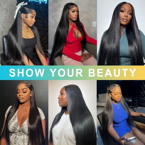 AnJudyReid Straight Hair Bundles 13A Brazilian Virgin Human Hair Bundles Straight 22 Inch 100% Unprocessed Virgin Hair Bundles Natural Black