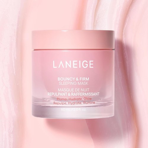 LANEIGE Bouncy & Firm Sleeping Mask - Revitalize Skin with Peony & Collagen Complex, 2.7 oz