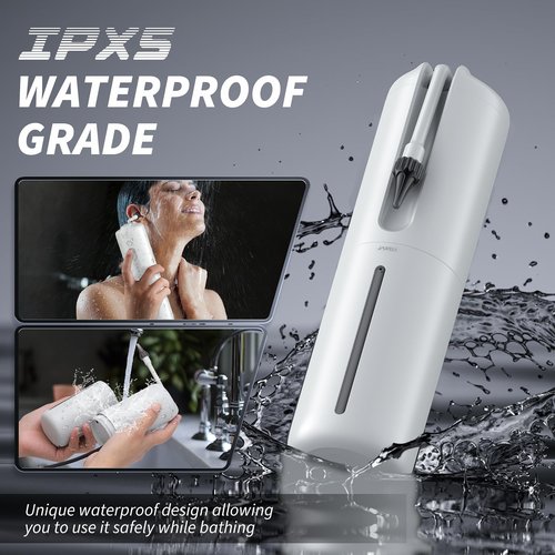 Ear Wax Removal - Electric Ear Irrigation Flushing System, Water Powered Ear Cleaner with 4 Pressure Modes, Safe and Effective Ear Cleaning Tool, Water Resistant USB Rechargeable (White)