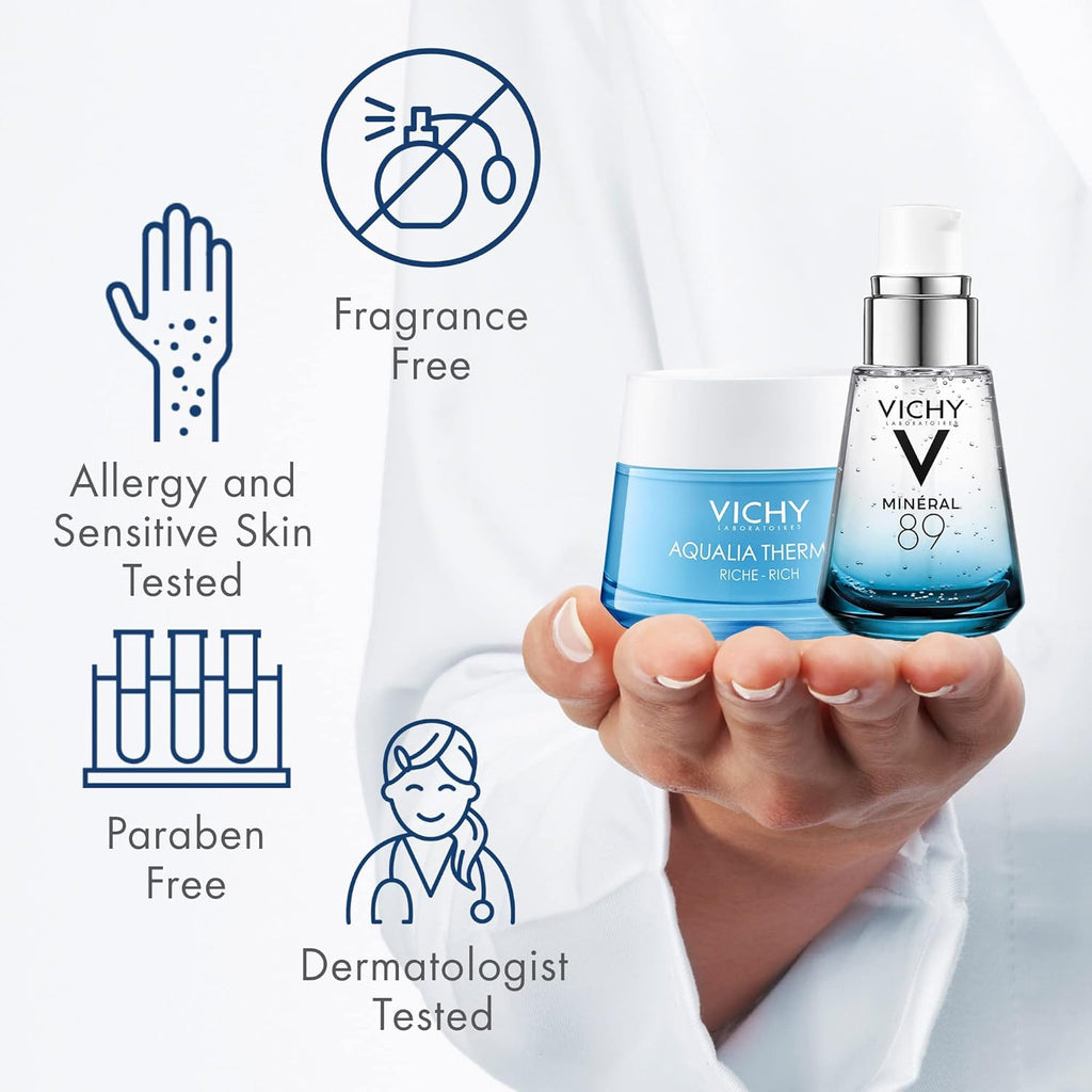 Vichy Aqualia Thermal Facial Moisturizer - Hydrating Cream with Natural Hyaluronic Acid for Dry, Sensitive Skin