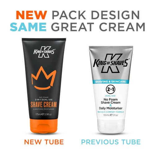 King of Shaves 2-in-1 No Foam Shaving Cream & Daily Moisturising Face Cream for Men 5.92 fl oz TWIN PACK