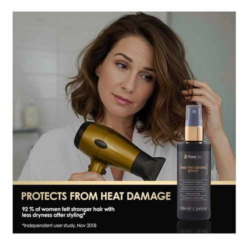 ThickTails Hair Thickening Spray - Instant Volume & Fuller Look for Fine Hair | Lightweight, No Residue, 3.4 fl oz