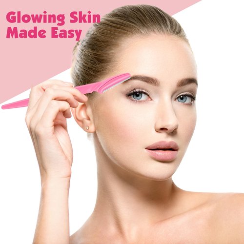 Phyyixs 100 Pcs Eyebrow and Face Razors for Women and Men, Multi-Color Facial Shavers with Protective Covers, Safe for Beginners