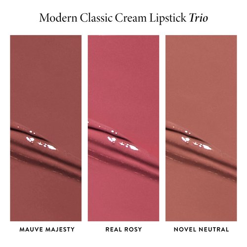 LAURA GELLER NEW YORK Modern Classic Cream Lipstick Trio - Mauve Majesty, Real Rosy, Novel Neutral