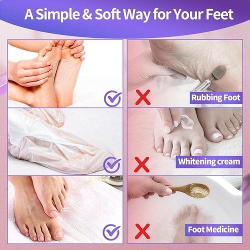 5 Pack Moisturizing Foot Mask,Hydrating Foot Masks for Dry Cracked Feet,Moisturizing Socks Dry Skin Moisturizer for Soft and Smooth Touch Feet,Foot Care Spa Gifts for Women Men Easter Basket Stuffers