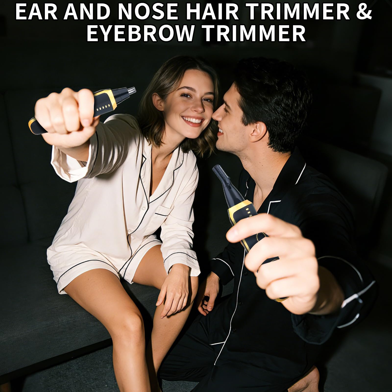 Yunmiss LED Display Eyebrow & Nose Hair Trimmer Clipper for Men Women,2026 Rechargeable 2 in 1 Painless Ear & Facial Hair Trimmer with Powerful Motor and Dual-Edge Blades Easy Cleansing (Black)