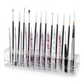 Wiojtry Nail Art Tool Organizer, Nail Brush Holder, Nail Technician Gifts, Storage for Storing Pro Beauty Finger Nailcare Art Kit Tools Makeup Display Case Refillable Container Holder Organization