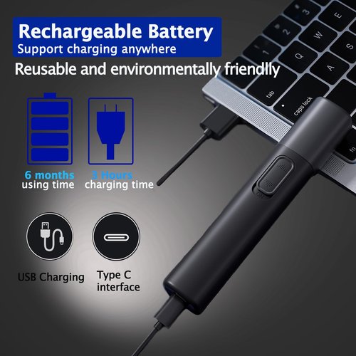 iKakocus Nose and Ear Hair Trimmer for Men, USB Rechargeable Clippers Best Rated, Painless & No Pulling with Powerful Motor & Dual-Edge Blades for Nose, Eyebrow, Facial Cutting, Waterproof & Portable