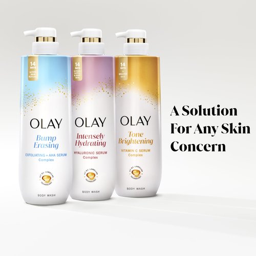 Olay Body Wash for Women, Intensely Hydrating, Hyaluronic Acid Serum Complex, Renews Moisture, Free of Parabens & Phthalates, Vitamin B3 Lameller Technology, For All Skin Types, 26 fl oz