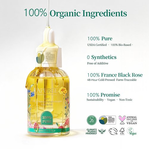 Apuree 100% Bio-Based Cuticle Oil: Nail Strengthener Growth Oil 1oz| Deep Moisture for Extra Dry Cuticles for Brittle Peel Breaking Thin Nails| Black Rose Extract| USDA Verified| Daily Nail Care|Vegan